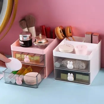 Small Desk Organizer With Drawer, Office Desktop Storage Box, Makeup Organizer, Business Card/Pen/Pencil/Mobile Phone/Stationery 2 Small Desk Organizer With Drawer, Office Desktop Storage Box, Makeup Organizer, Business Card/Pen/Pencil/Mobile Phone/Stationery 2