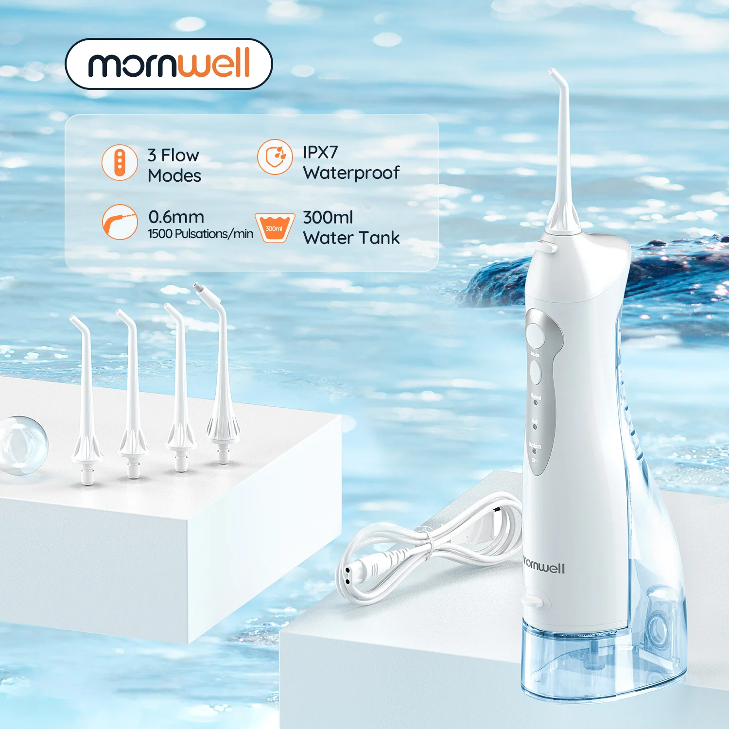 Mornwell-New-D52Pro-Oral-Irrigator-Rechargeable-Water-Flosser-Portable ...