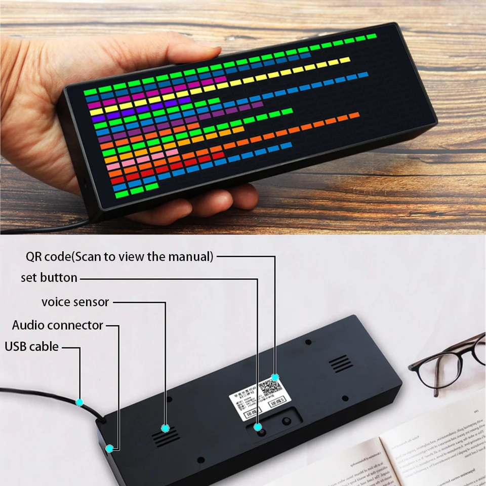 Voice Control LED Spectrum LED Music Spectrum Display Screen With 20 ...