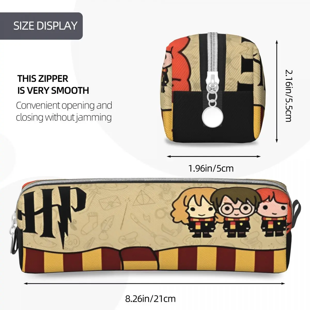 Harrys Potters Magic Pencil Cases Pencilcases Pen Box for Student Large Storage Pencil Bags School Supplies Zipper Stationery 4