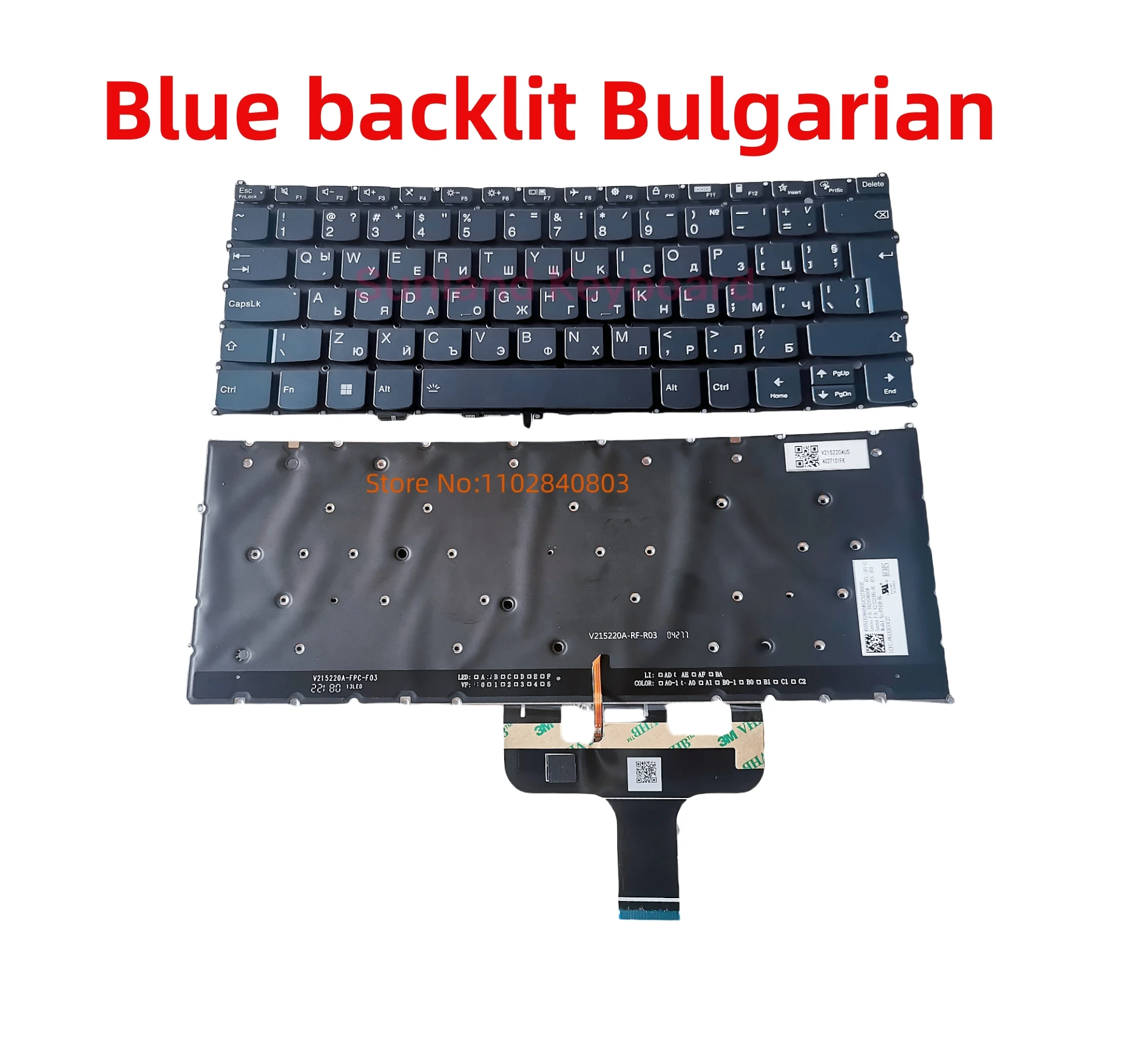 Swiss, Hungarian, Bulgarian Backlit Keyboard for Lenovo Yoga 7 14ARB7 14IAL7 14IRL Yoga Slim 7 ProX 14ARH7 14IAH7 PT4SB-SW Blue