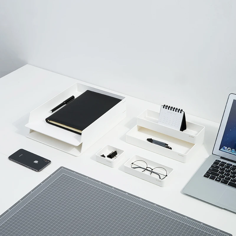 A Set ABS Desktop Office File Storage Box Document Trays Desk Organizer set Office