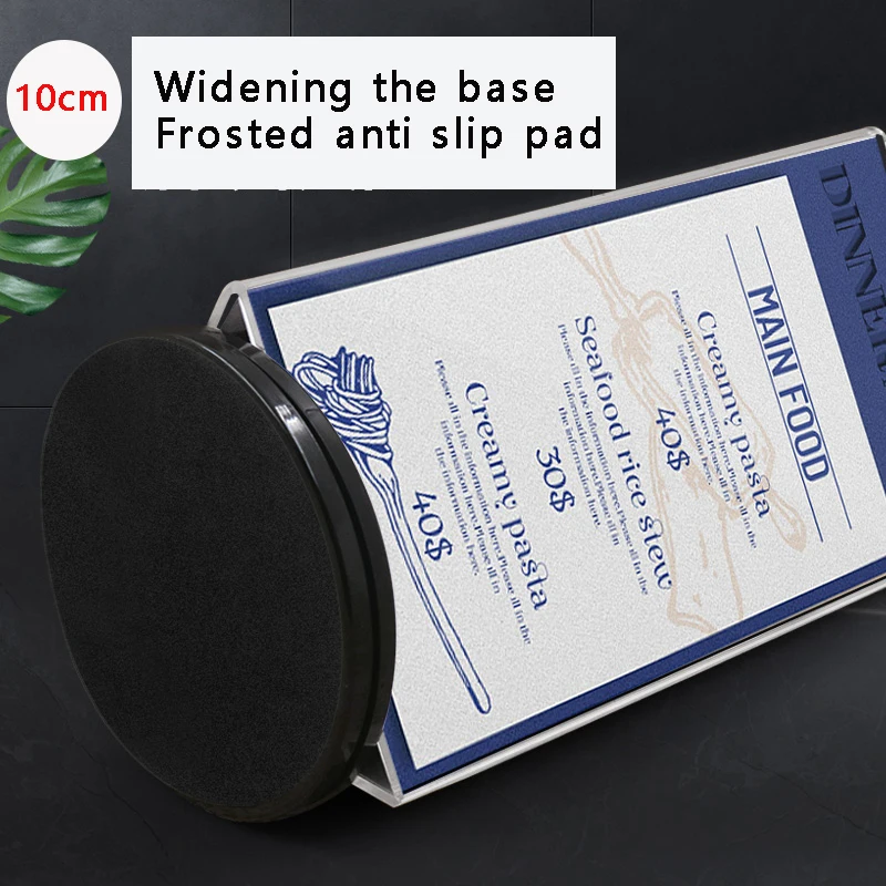 Acrylic high-end menu card, beverage card, 360 round bottom rotating display rack, catering hotel label card 4