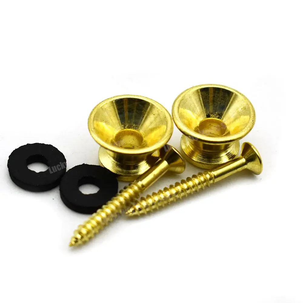 4pcs Guitar Strap Lock Locking Pegs Pins Metal End Strap Button for Acoustic Classical Electric Bass Guitar Ukulele