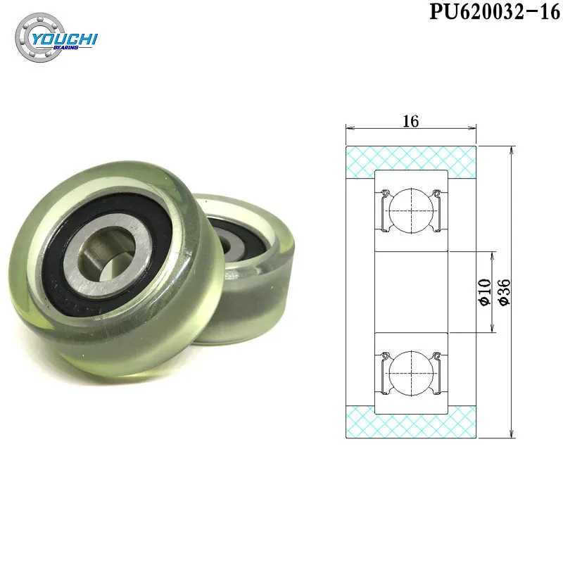 1 Pz 6x26x8 Rullo Di Durezza 98A Rivesto In PU Con Cuscinetto - Foto 2