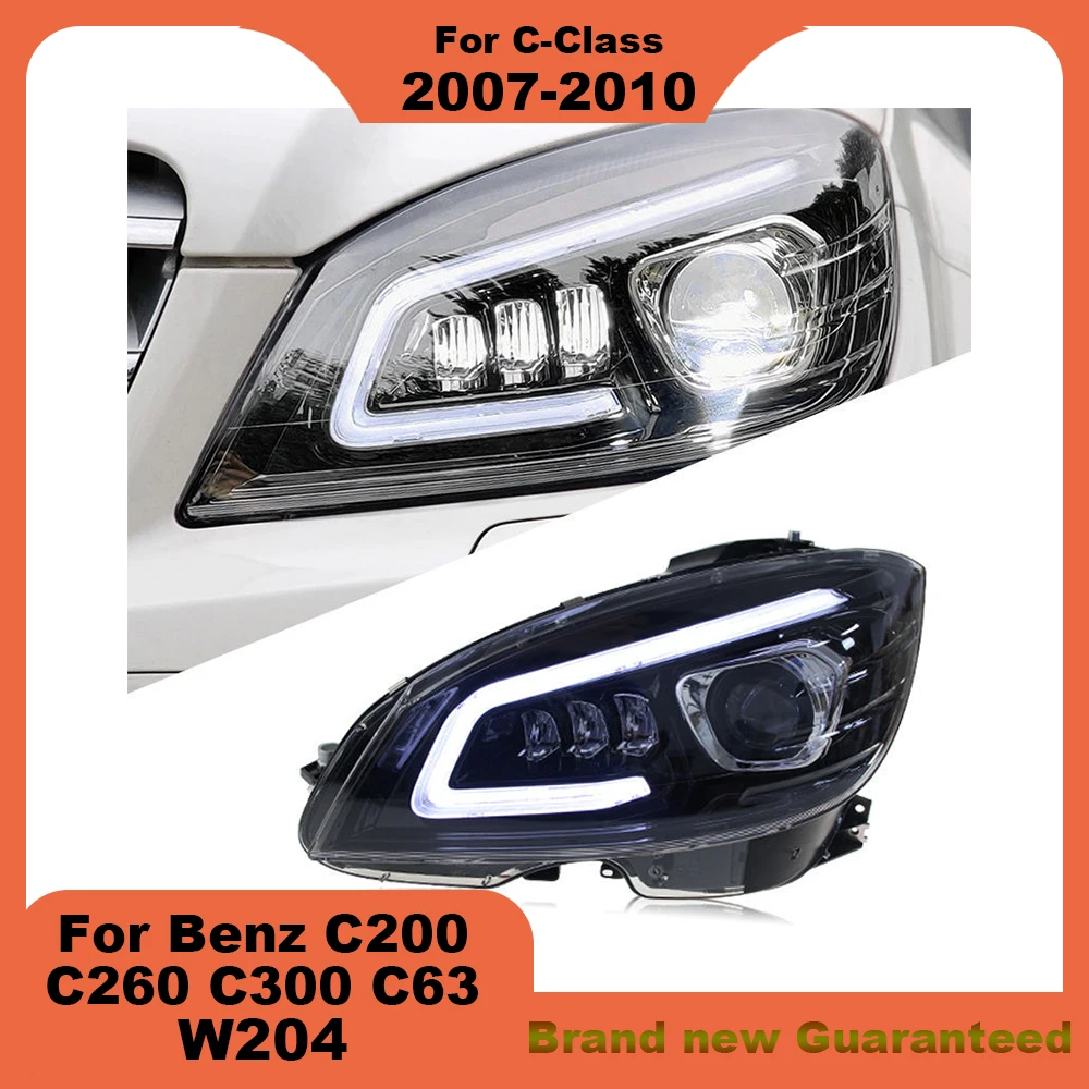 

Автомобильная фара для Benz W204 C180 C200 C300 2007-2010, лазерные линзы, передняя фара, аксессуары для дневных ходовых огней
