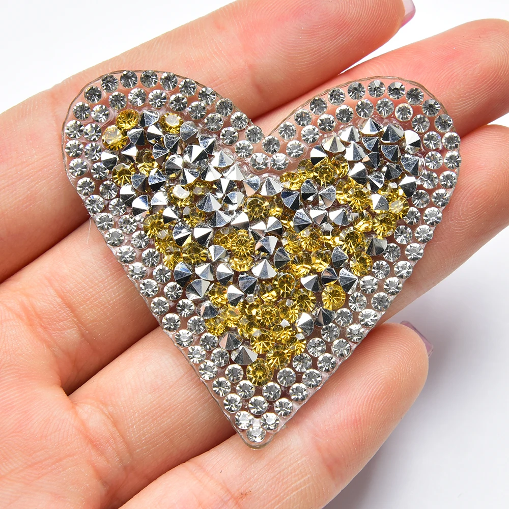 Heart Rhinestone Applique/Patch - Crystal