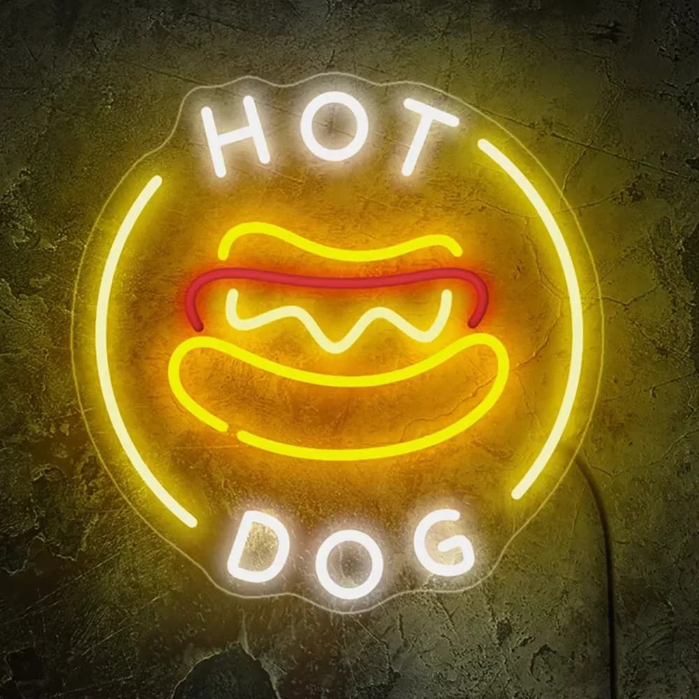 Enseigne Au Néon Pour Hot Dog, Led à Intensité Variable, Pour Magasin De Restauration Rapide, Bar, Pub, Restaurant, Café, Cuisine, Boutique, Décoration Murale, Néon Jusqu'à 5V