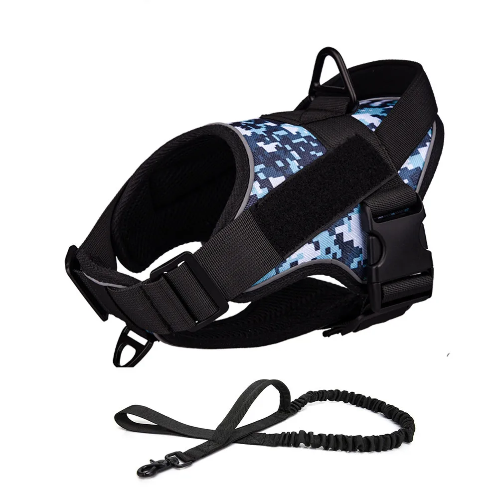 Tactical Dog Harness Reflective Military Adjustable Pet Vest with Handle Service Dog Harnesses for K9 Working Training 
