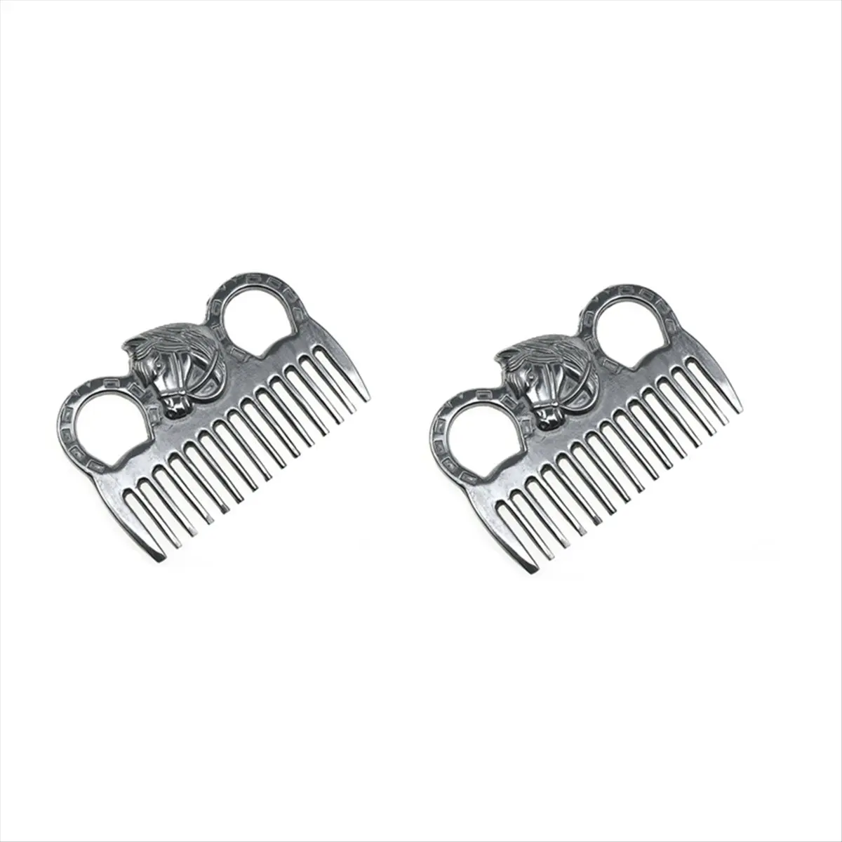 2026 트렌드 2PCS 말 갈기 및 꼬리 브러쉬 가축 말털 금속 빗 금속 빗 연마 기술 클리닝 오프닝 노트