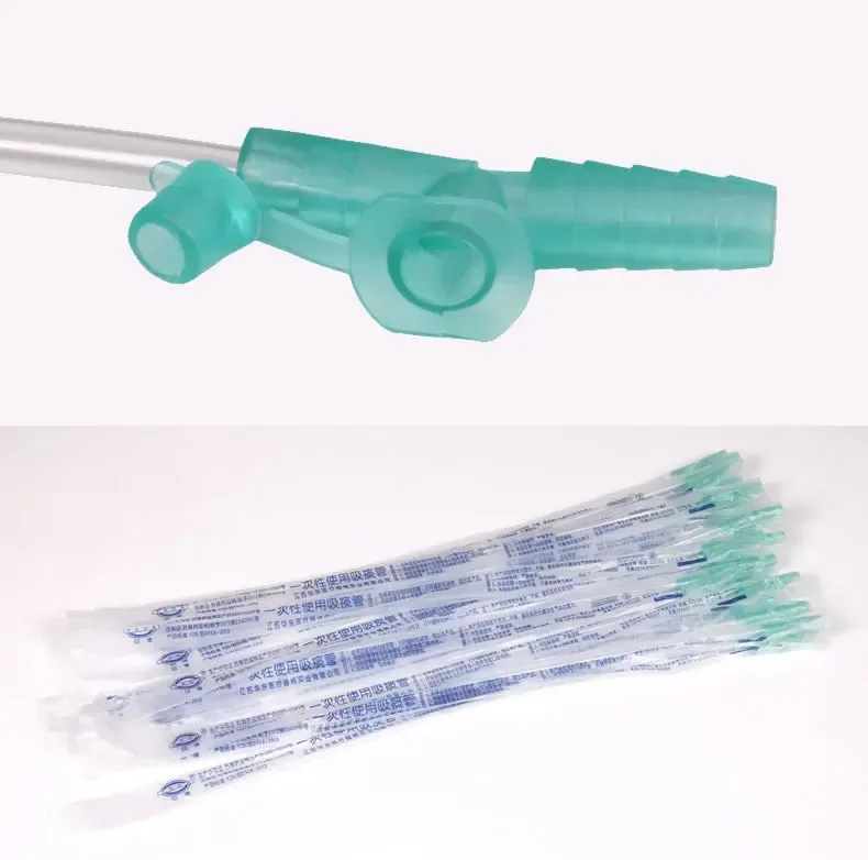 Description Picture 4 of item100PCS Medical Oral Cavity Mouth Sterile Suction Catheter Household Manual Sputum Aspirator Use Tube Adult Children F8 F10 F12