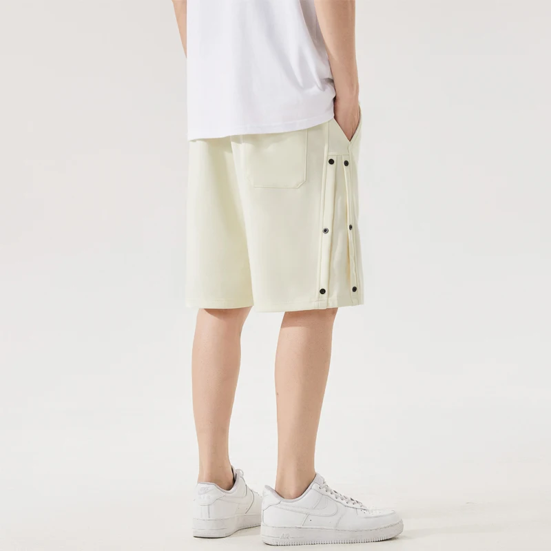 2024new Summer Fashion Brand American Heavyweight Solid Youth Shorts Loose and Versatile Simple Men's Sports and Casual Pants