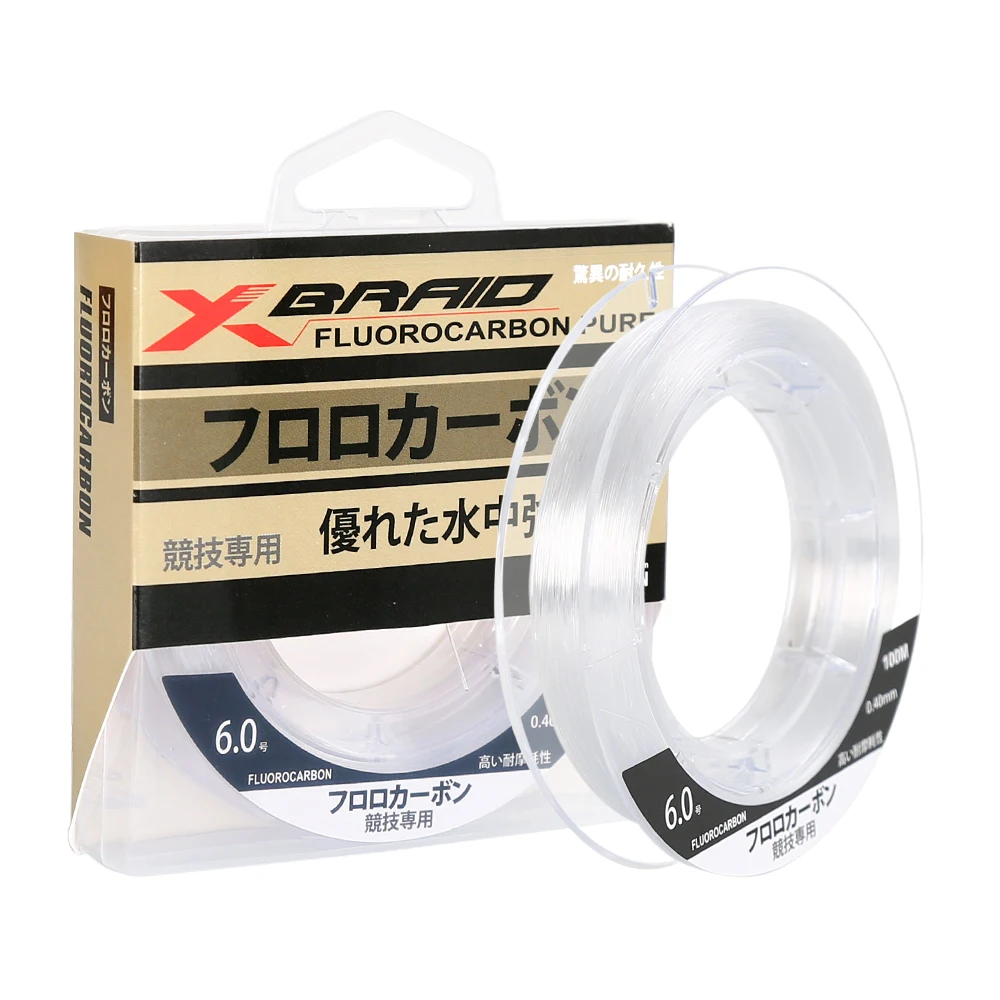 Ligne fluorocarbone 100M 99% carbone invisible pour pêche extérieure - Haute qualité