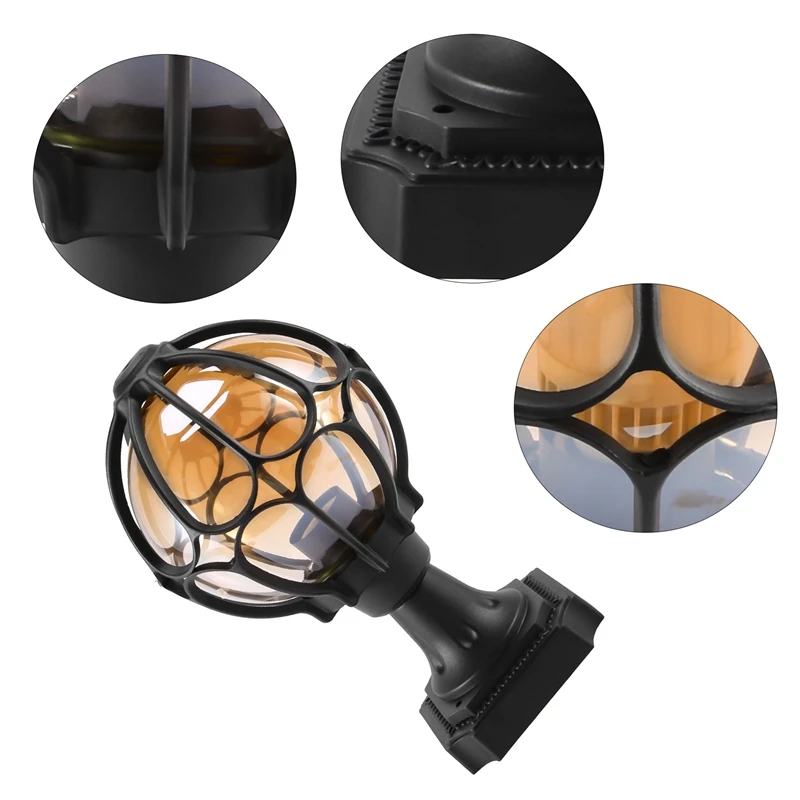 AB33-1Pcs Outdoor Pillar Lamp Globe Glass Shade Door Post Lamp Waterproof Antique Lighting Rainproof Pillar Light