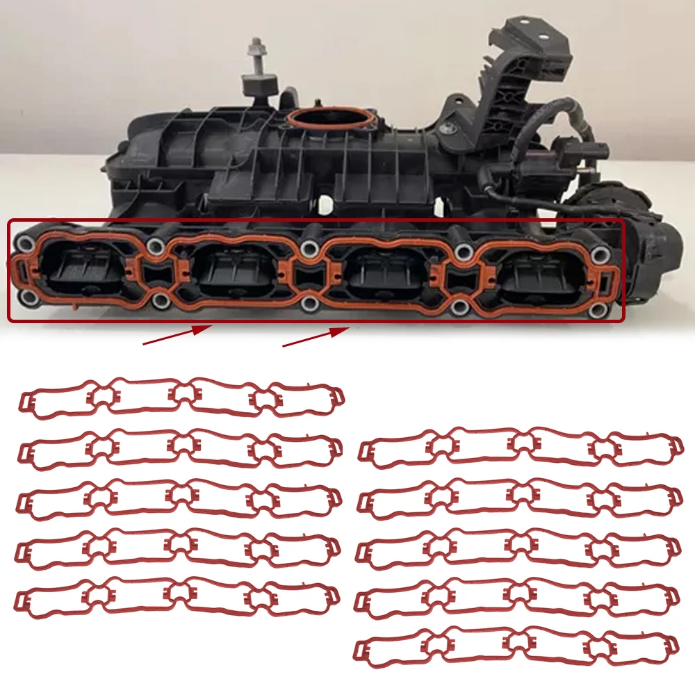 10 PCS Intake Manifold Gasket 06K129717A 06K129717C 06L133201FR 06L133201EN For Audi A3 A4 A5 A6 A7 A8 Q3 Q7 Q8 TT EA888 MK3