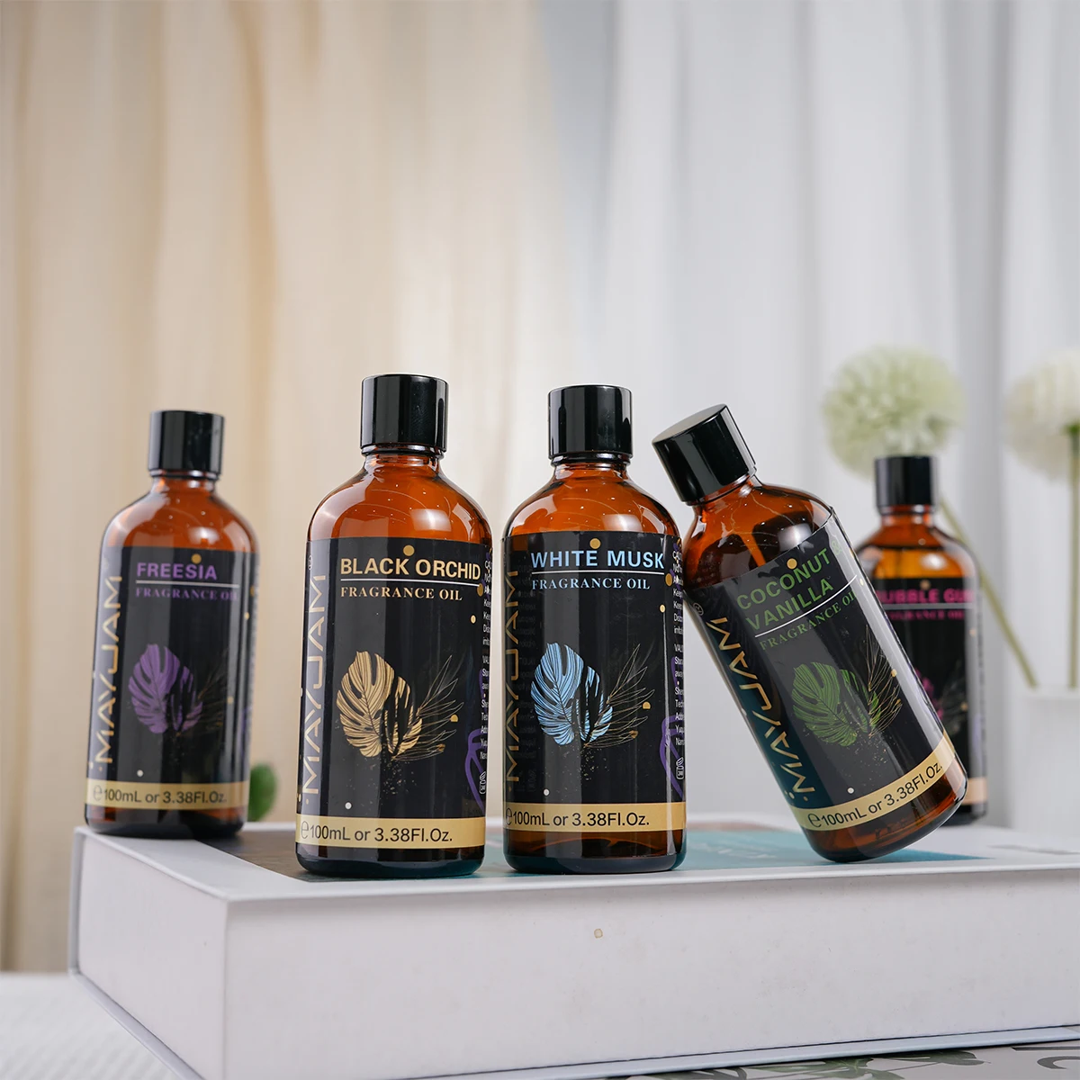 MAYJAM 100ML Aromatic Essence in White Musk, Bubble Gum, Sea Breeze, Baby Powder, Coffee, and Freesia for Candles and Humidifiers
