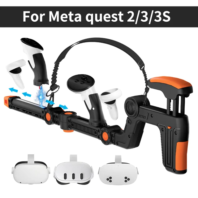 New Version VR Gaming Experience Magnetic VR Games Rifle Gun Stock For Meta Quest 2/3/3s/pro/3 VR Accessories Christmas Gift