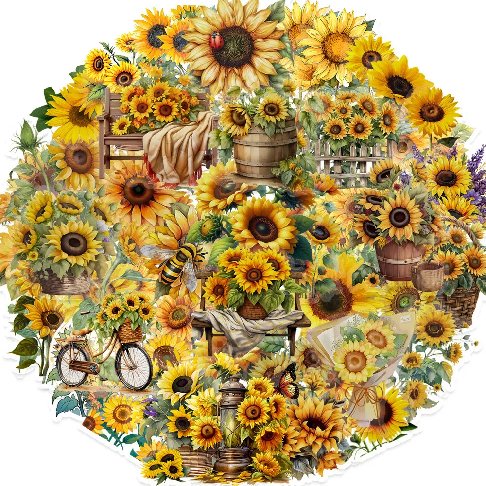 Vibrant Sunflower Stickers Collection - Perfect for Personalizing Accessories & Creative Decor