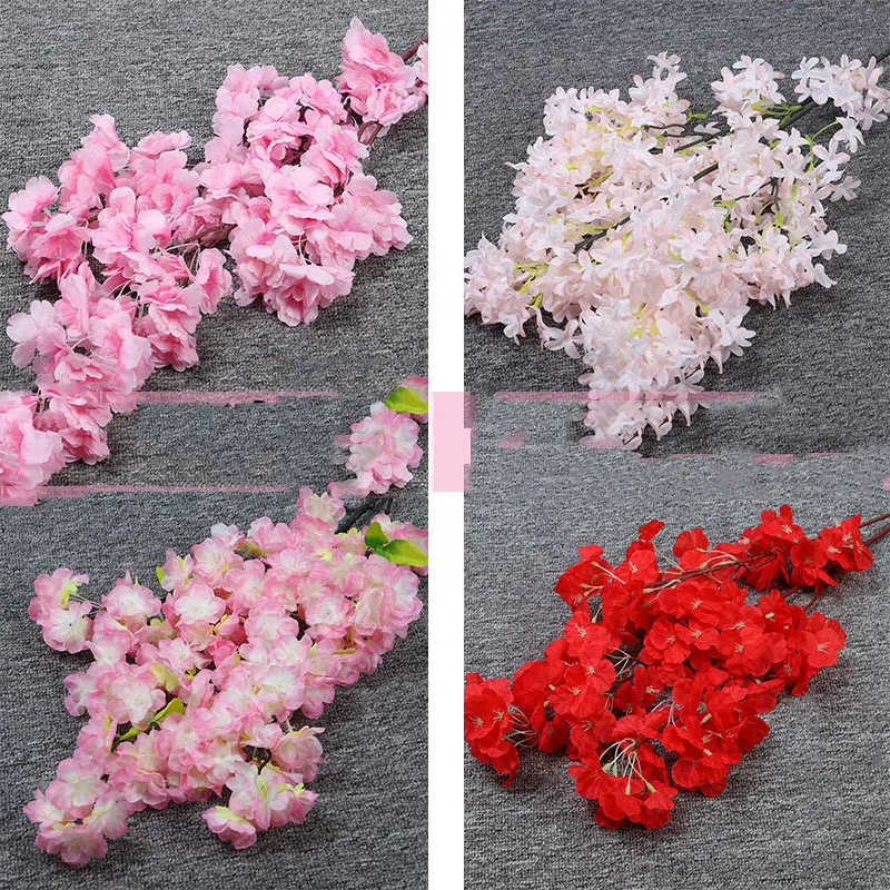 Simulation of cherry blossom rattan branches indoor ceiling wedding