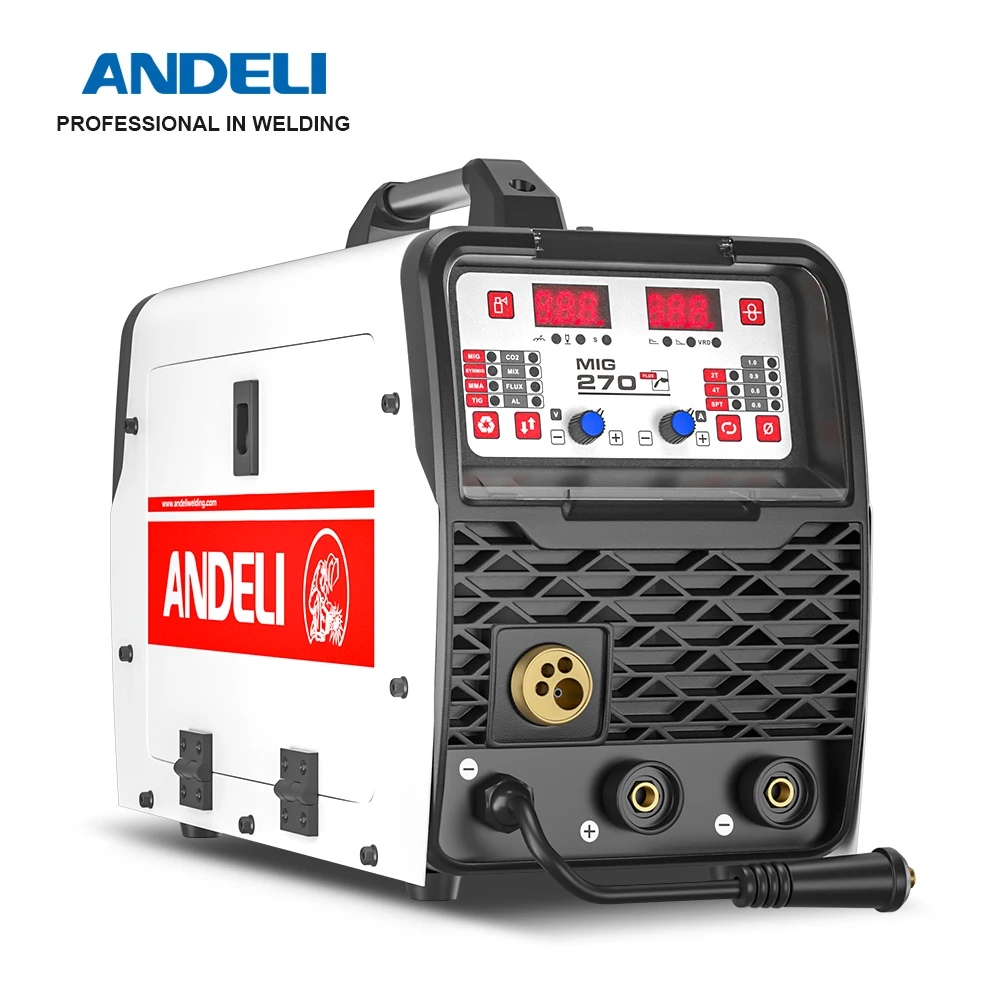Welding Welders ANDELI 110/220V Semi-automatic Welding Machine MIG-270 MIG/Lift TIG/MMA Flux Welding 3 in 1 MIG Welder Gas Gasless MIG