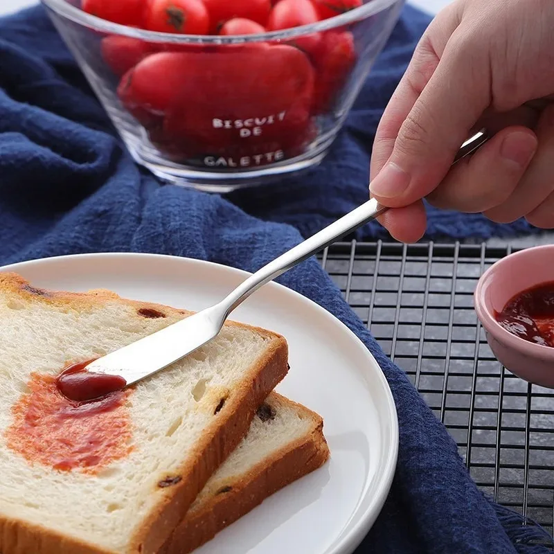 Stainless Steel Butter Knife Long Handle Cheese Bread Jam Cutter Multifunctional Western Food Tableware