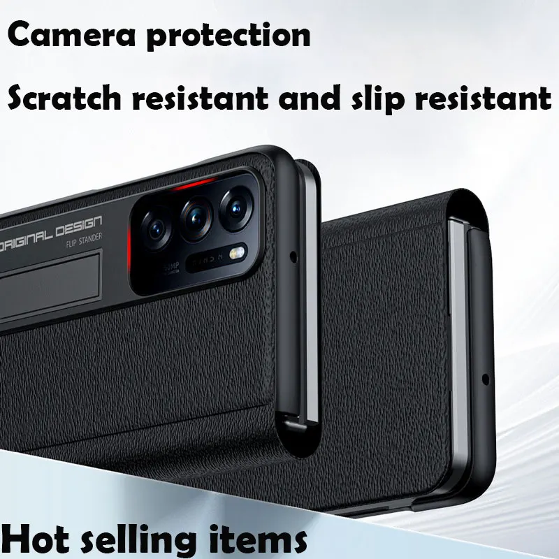 Suitable for OPPO Find N2 leather phone case genuine leather ultra-thin bracket folding Nappa pattern protective case