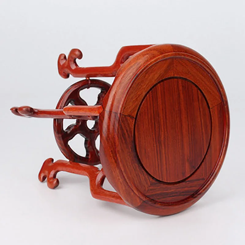 Wood Circle Bonsai Stand Display, Flower Stands, Vase Tray, Bonsai Planter Pots Stand, Household Desktop, Small Flower Table