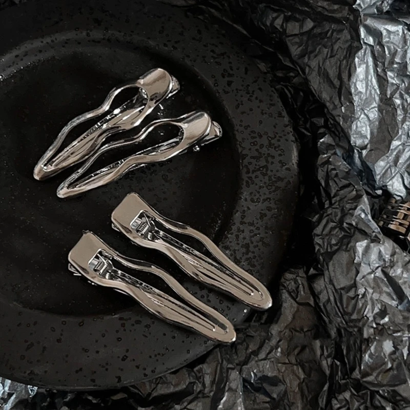 

A2ES Metal Line Hair Slide Cool Stylish Metal Line Hair Clamp Barrette Summer Hair Accessory Y2k Hairpin Fashion Jewelry Gift