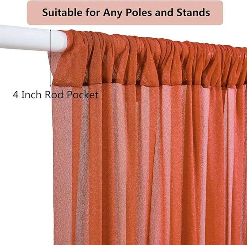 Chiffon Backdrop Curtain For Wedding Party,Glimmer Sheer Backdrop Drapes for Baby Shower Birthday Photo Photography Backgrounds 4