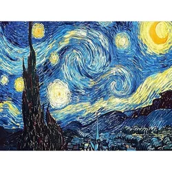 Starry Sky DIY Diamond Painting Kit - Van Gogh Inspired Art, Frameless Design, Various Size Options - 40*60cm (HP278)