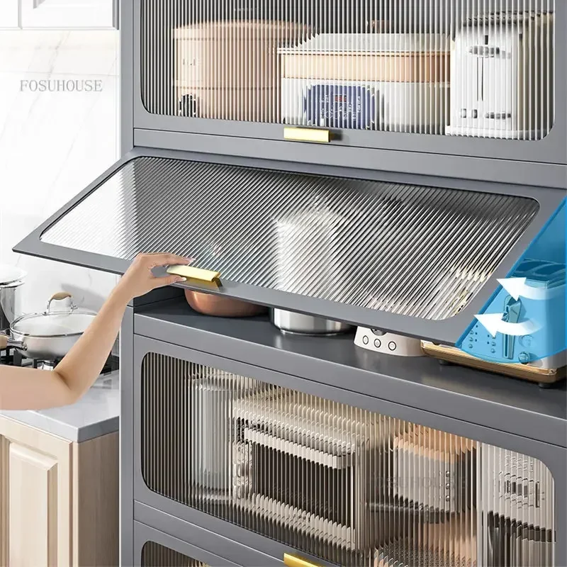 Modern  Multi-layer Kitchen Cabinet Modern Kitchen Rack Storage Cabinet Home Furniture Multifunctional Cabinet for Kitchen X 4