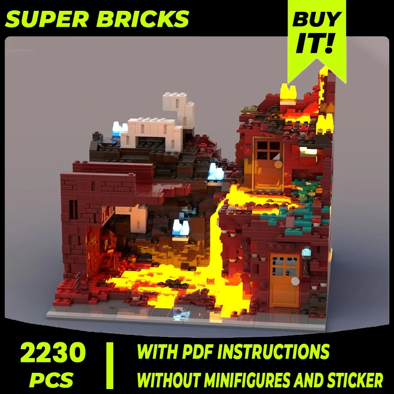 

Moc Building Blocks Construction Model Scenarios Of Magma Flow Technical Bricks DIY Assembly Famous Toys For Child Holiday Gift