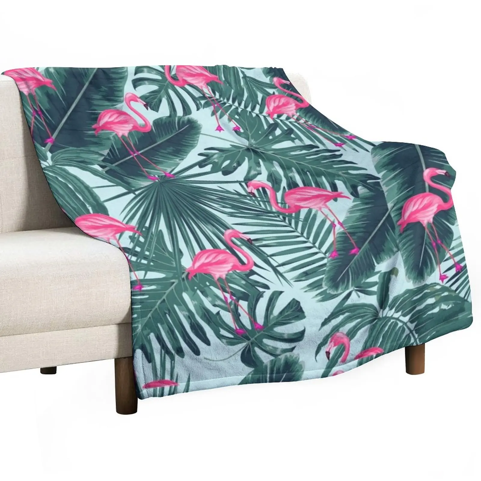 

tropic abstract flamingo Throw Blanket Plaid on the sofa Shaggy Blanket