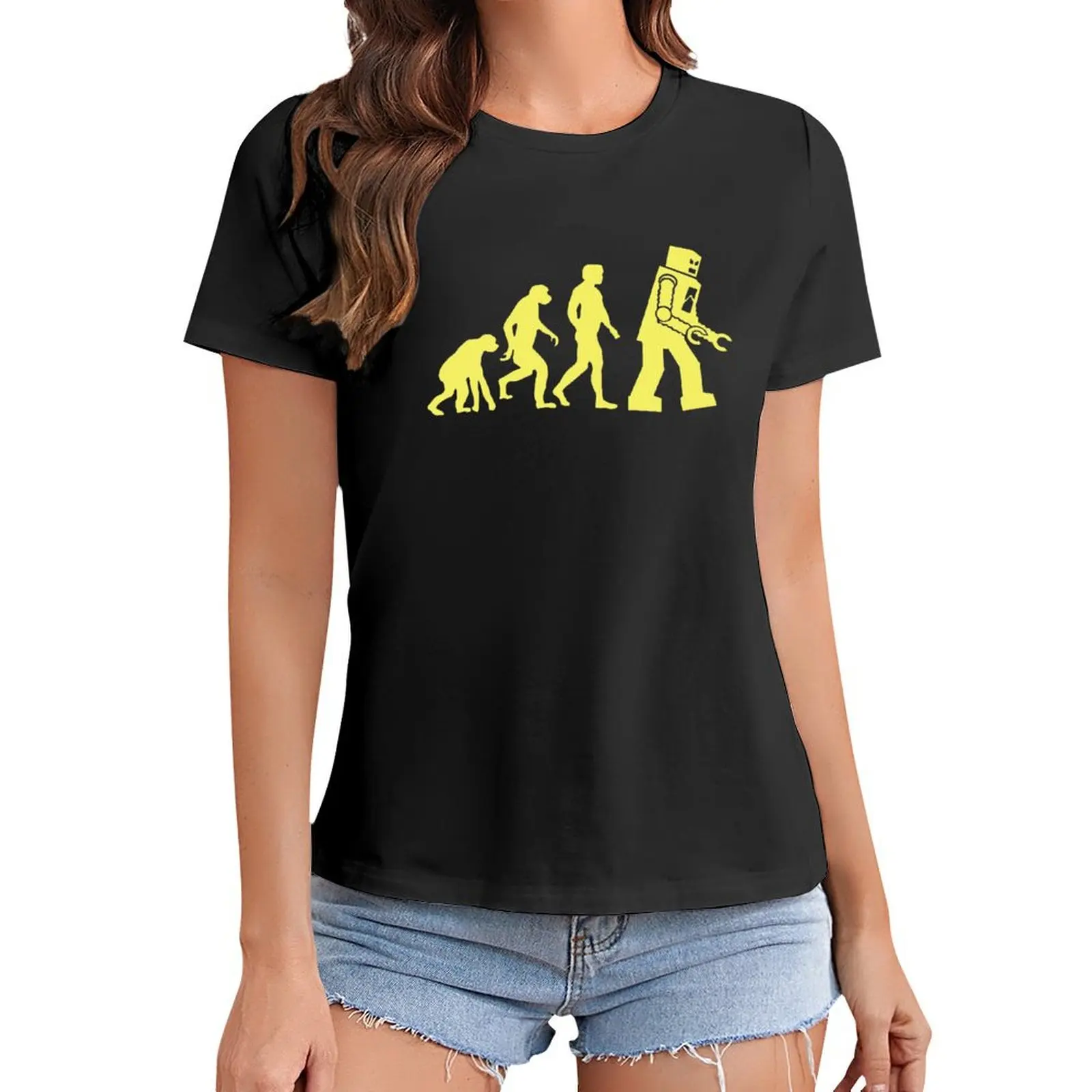 

Sheldon Robot Evolution T-Shirt hippie clothes Blouse clothes for woman