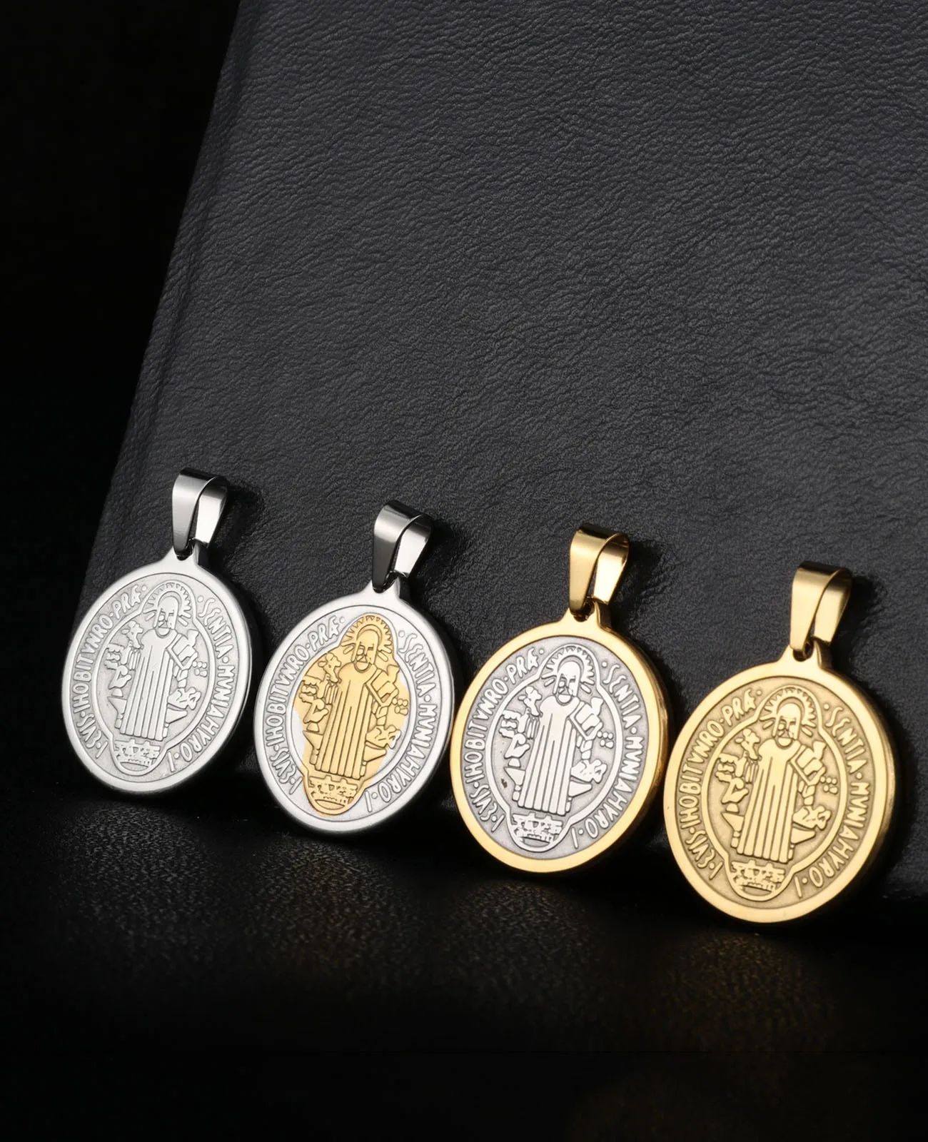 Stainless Steel St. Benedict Medal Pendant