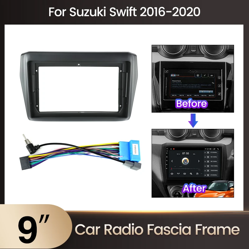2 Din 9 Inch Car Radio Plastic Fascia Panel Frame for Suzuki Swift 2018