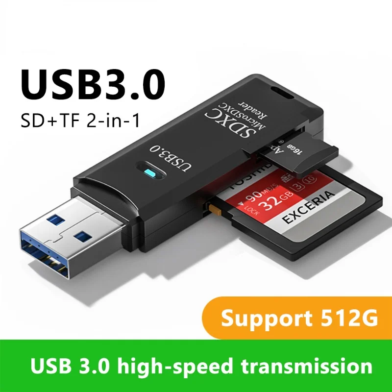 

USB 3.0 Card Reader 2 In 1 USB 2.0 To SD Micro SD TF Memory Card Adapter For PC Laptop Accessories Flash Drive Card Reader