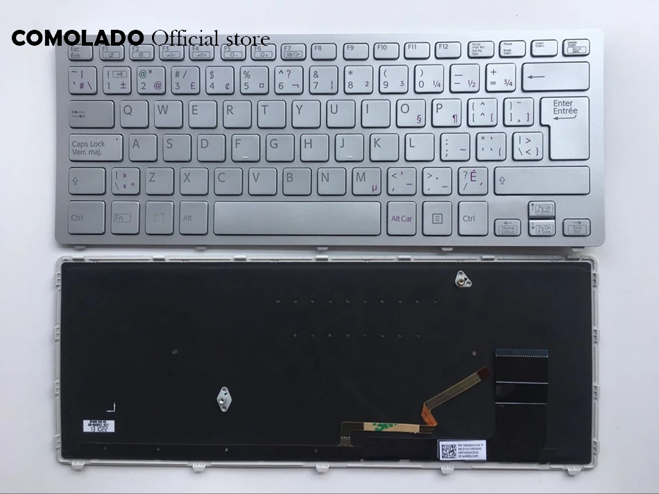 

Canada Backlit Laptop Keyboard For Sony Vaio Fit 14A SVF14N SVF14N1J2R SVF14N1L2R SVF14N1N2E Series Siver CA CF Layout