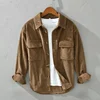 Men's Original Trendy Corduroy Long Sleeve Shirt Casual Loose Thickened Outerwear Multi-pocket Top Spring Autumn Wear