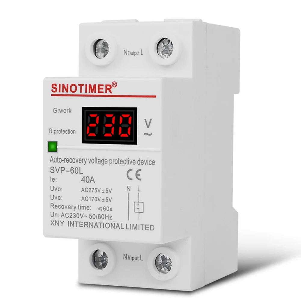 40A 50/60Hz Auto Over-current Over-voltage Protection Relay Circuit Breakers