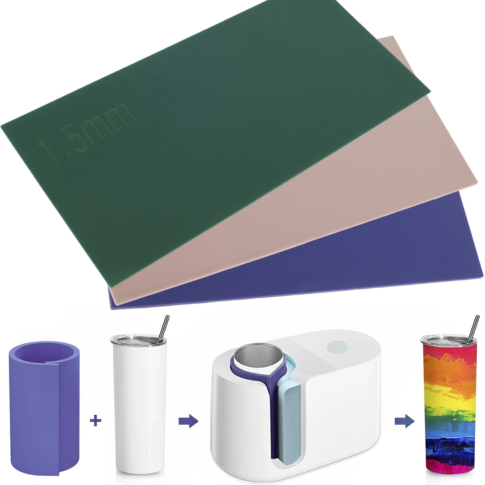 Versatile Silicone Tumbler Wrap Set - 3 Thicknesses
