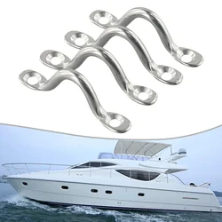 4PCS Handle 5mm Stainless Steel Wire Eye Strap Boat Marine Tie Down Fender Hook Canopy Silver RV Engines Accessories
