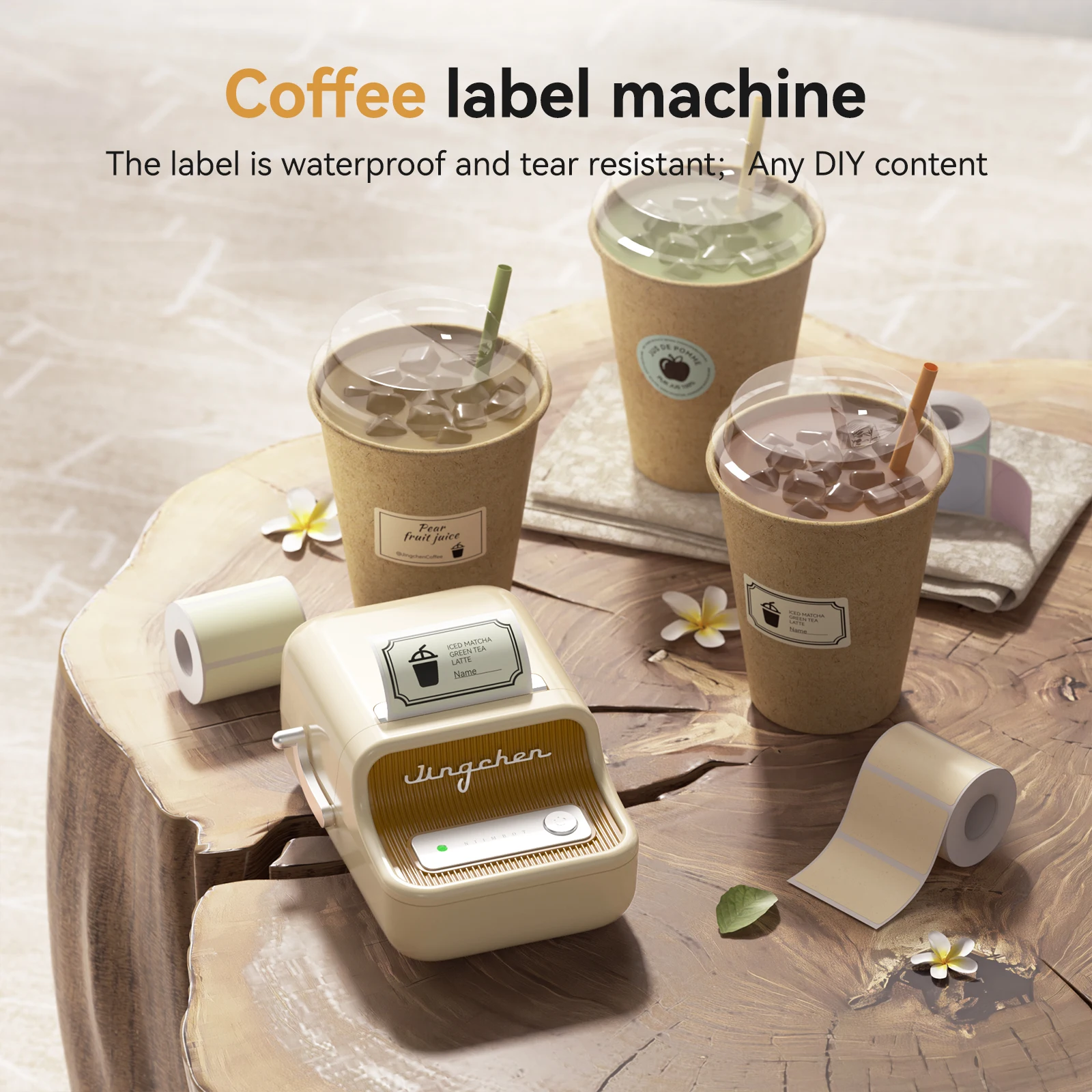 300dpi Niimbot B21PRO Thermal Label Sticker Printer 200dpi B21 with Paper Rolls 20-50mm Mini Maker for Coffee Shop Bakery Use