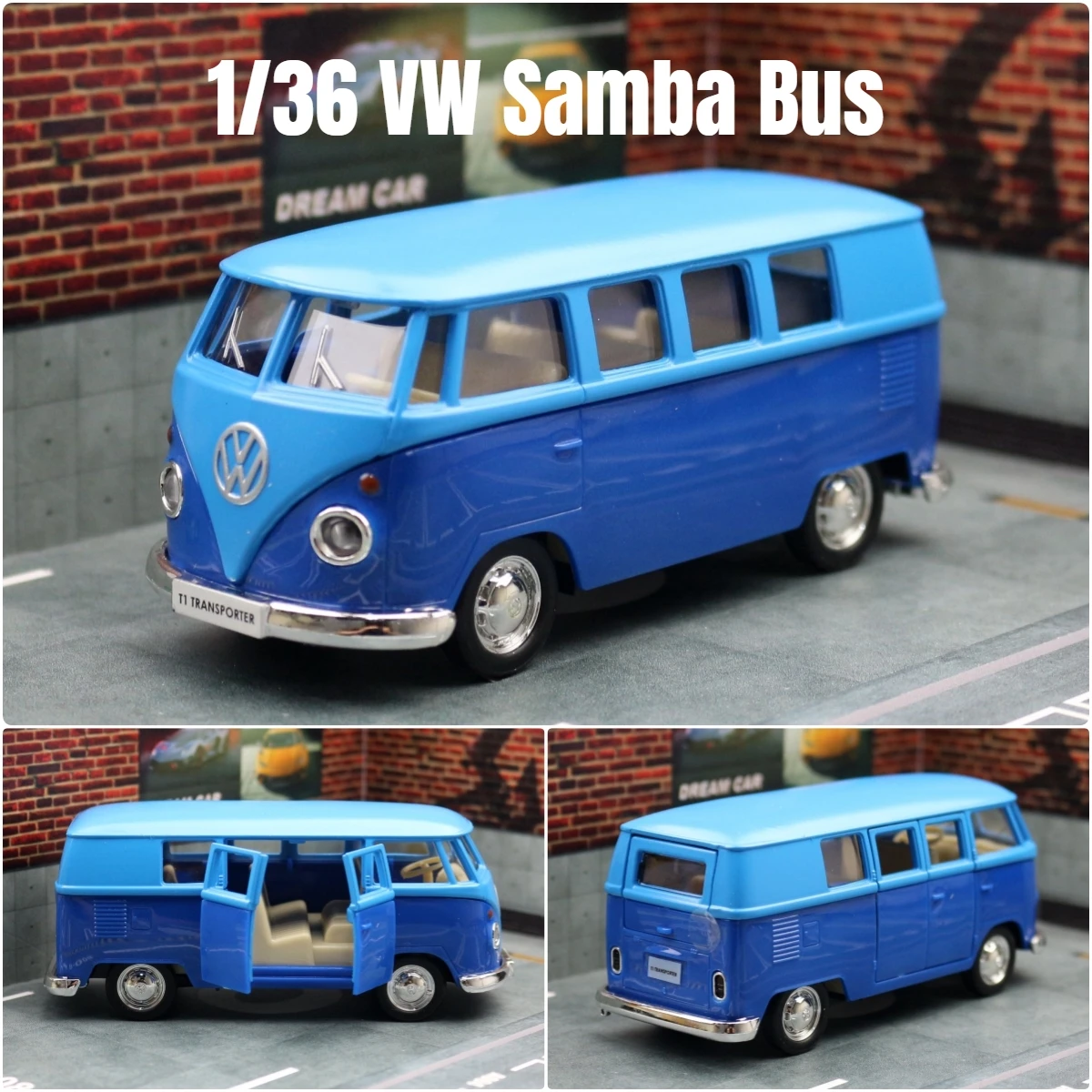 1/36 Volkswagen T1 Samba Bus Toy For Children RMZ City Classical