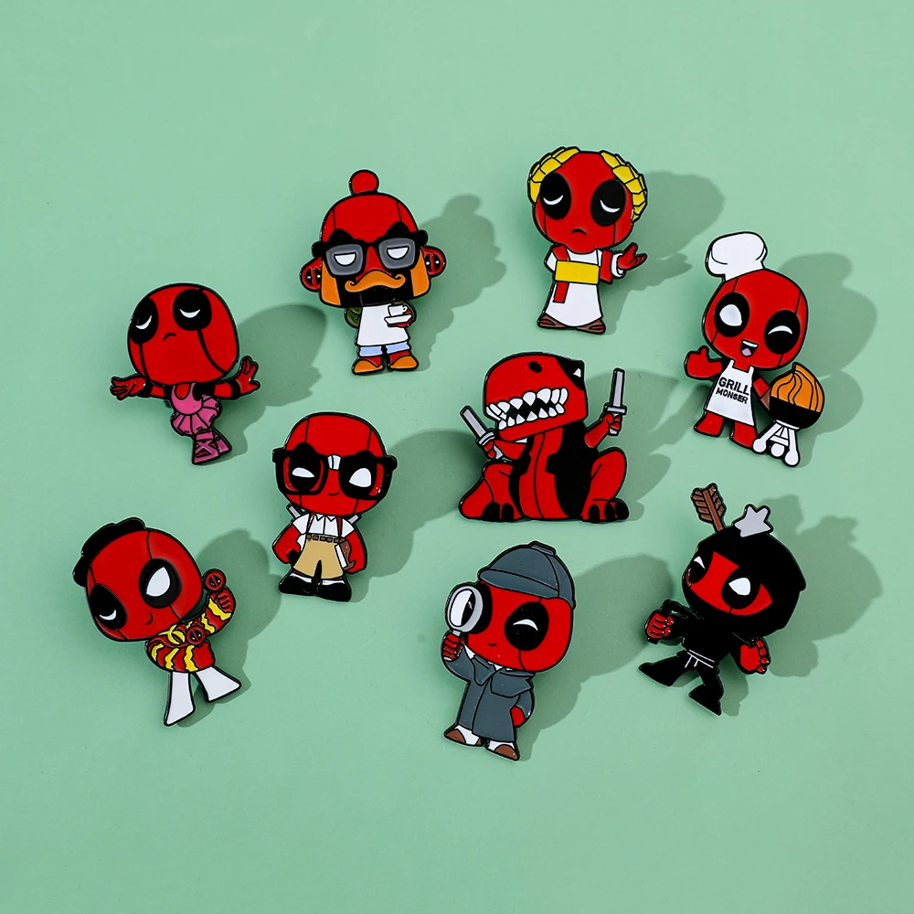 Broches Pin's Deadpool Lot 9 Pcs