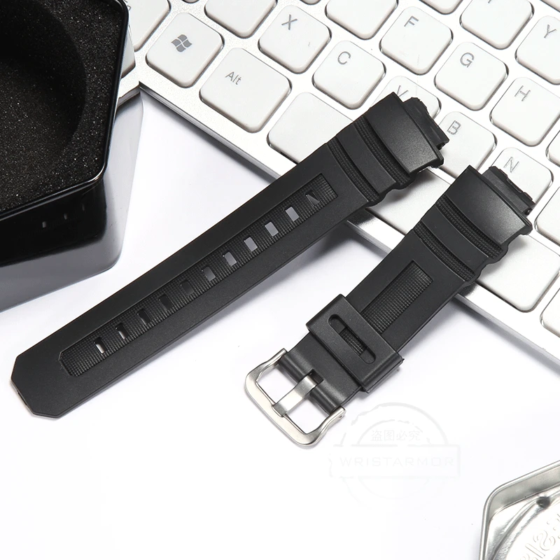 Men's Waterproof Resin Watchband - 16mm Rubber Strap Replacement Accessories