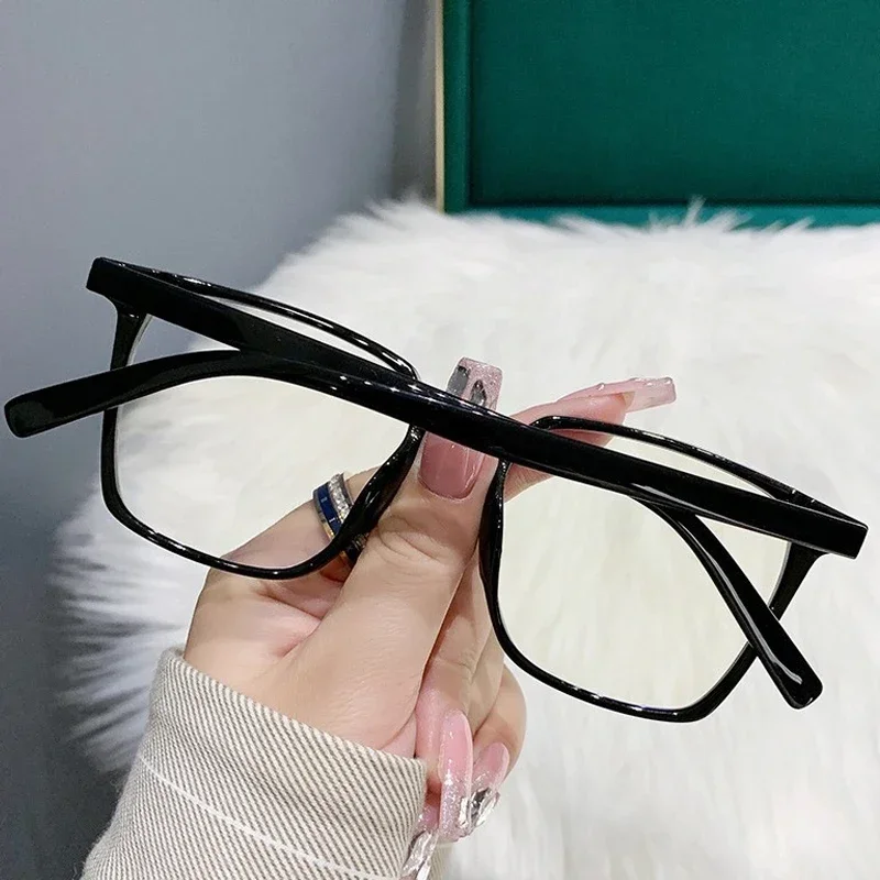 Luxury Women's Square Myopia Glasses High Definition Minus Eyeglasses Diopter Unisex Anti-blue Light Prescription Near Sight 4