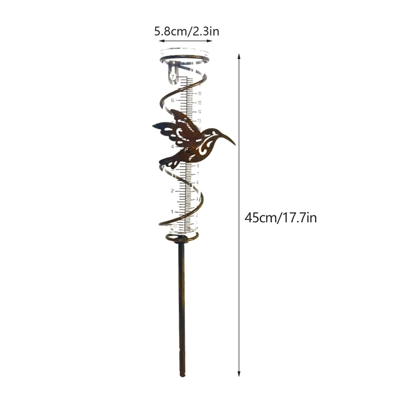 594C Wrought Iron Rain Gauge Accurate Rain Gauge for Yard, Lawn & Garden Decor