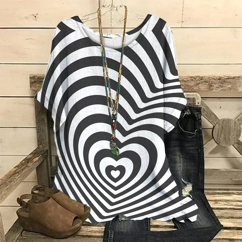 

3D Printed Women's T-Shirt Summer O Neck Short Sleeve Top Cool Funny Pattern Clothes Streetwear Hip Hop Tee Shirts Y2k T Shirts