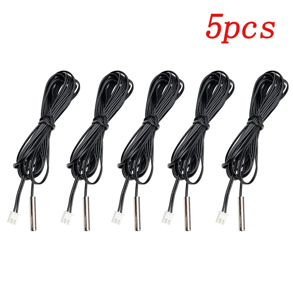 5pcs/10pcs Ntc 10K 1% 3950 Thermistor Temperature Sensor Waterproof Probe Cable For Arduino W1209 W1401 30Cm 50Cm 1M 2M 3M 5M 2